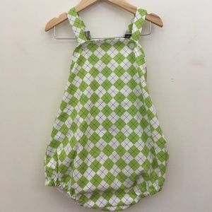 Favorite Laundry Boutique Green Argyle Romper 2T